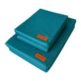 Load image into Gallery viewer, Huntlea cooling dog mats in peacock blue, medium on top of large
