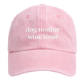 Load image into Gallery viewer, Pink cap with 'dog mother wine lover' text on a white background