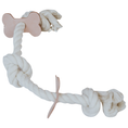 Load image into Gallery viewer, 3 Knot Dog Rope + Leather Toy
