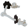 Load image into Gallery viewer, 3 Knot Dog Rope + Leather Toy
