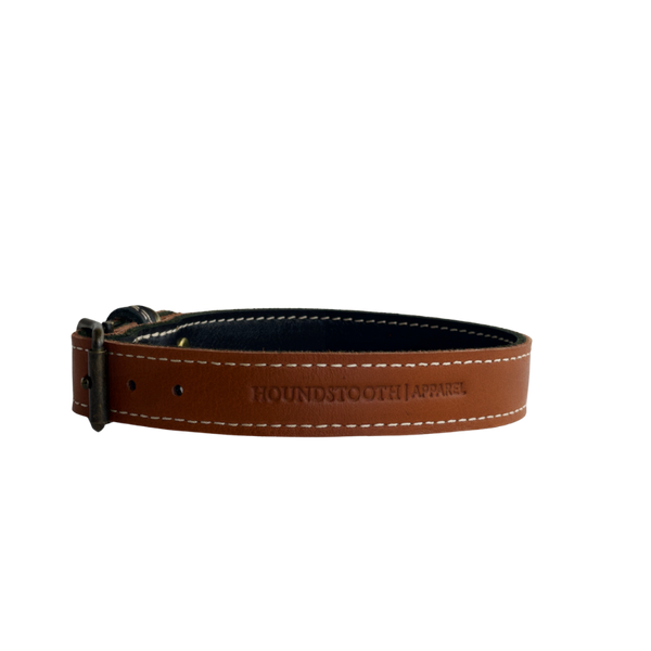 Tobacco Brown Leather Dog Collar