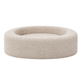 Load image into Gallery viewer, Badoodoo Bambi Bouclé Pod round dog bed in Beige
