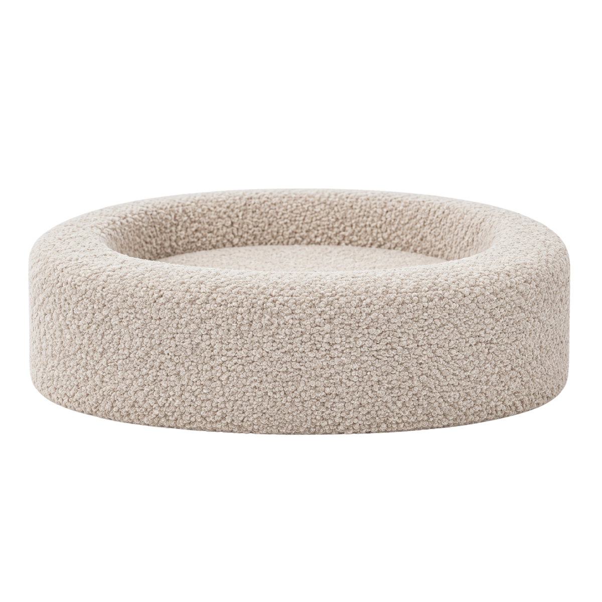 Badoodoo Bambi Bouclé Pod round dog bed in Beige