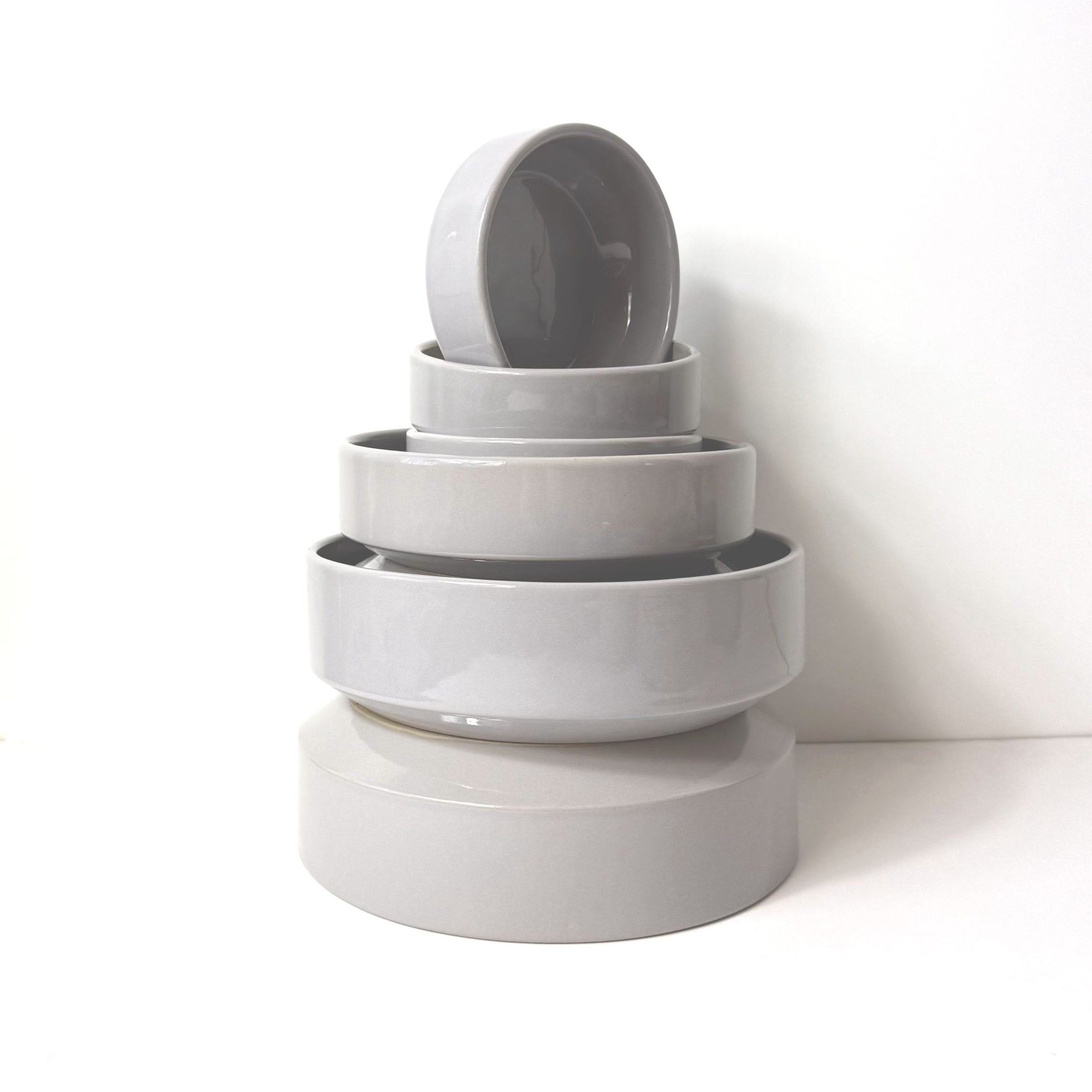 Grey Handmade Ceramic Dog Bowl