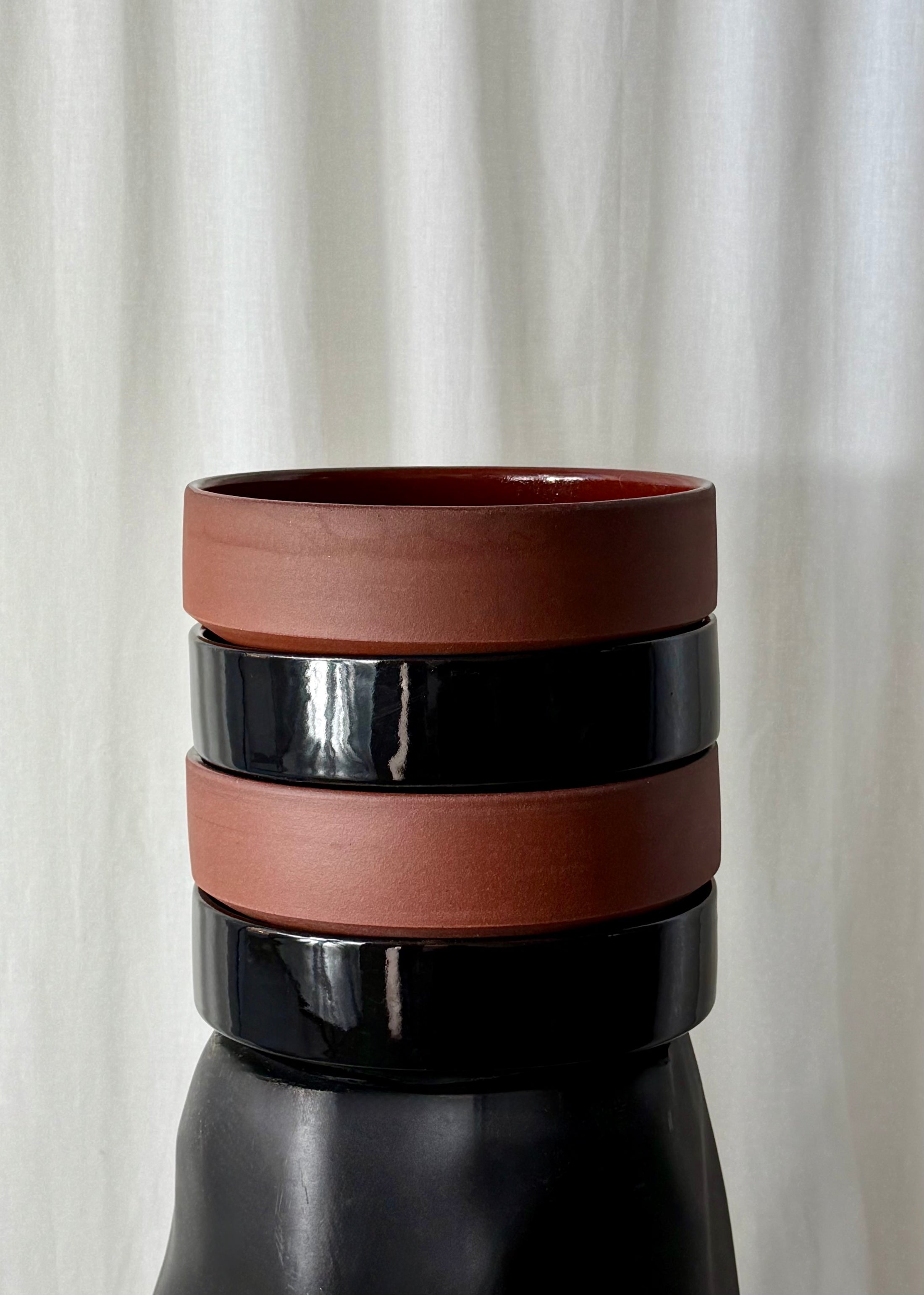 Black Handmade Ceramic Dog Bowl