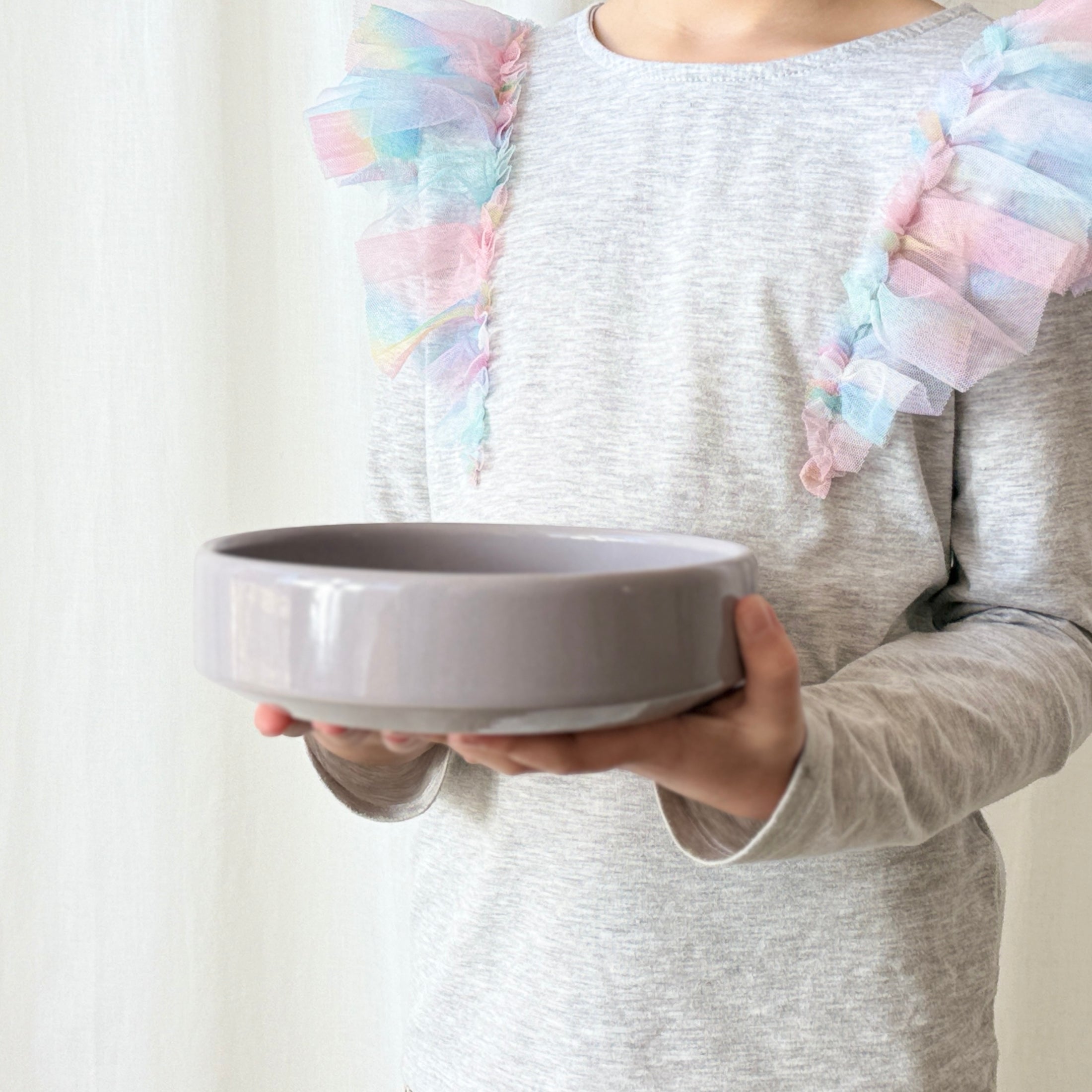 Grey Handmade Ceramic Dog Bowl