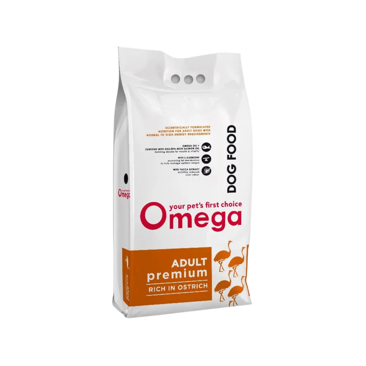 Omega Adult Premium Rich in Ostrich Dry Dog Food