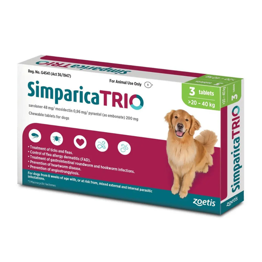 Simparica Trio Flea, Tick & Worm Chews for Dogs