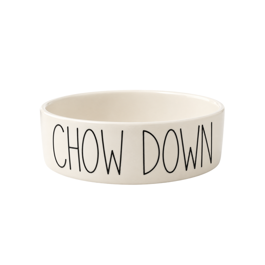 Chow Down Ceramic Dog Bowl
