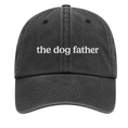 Load image into Gallery viewer, Black cap with 'the dog father' text on a white background
