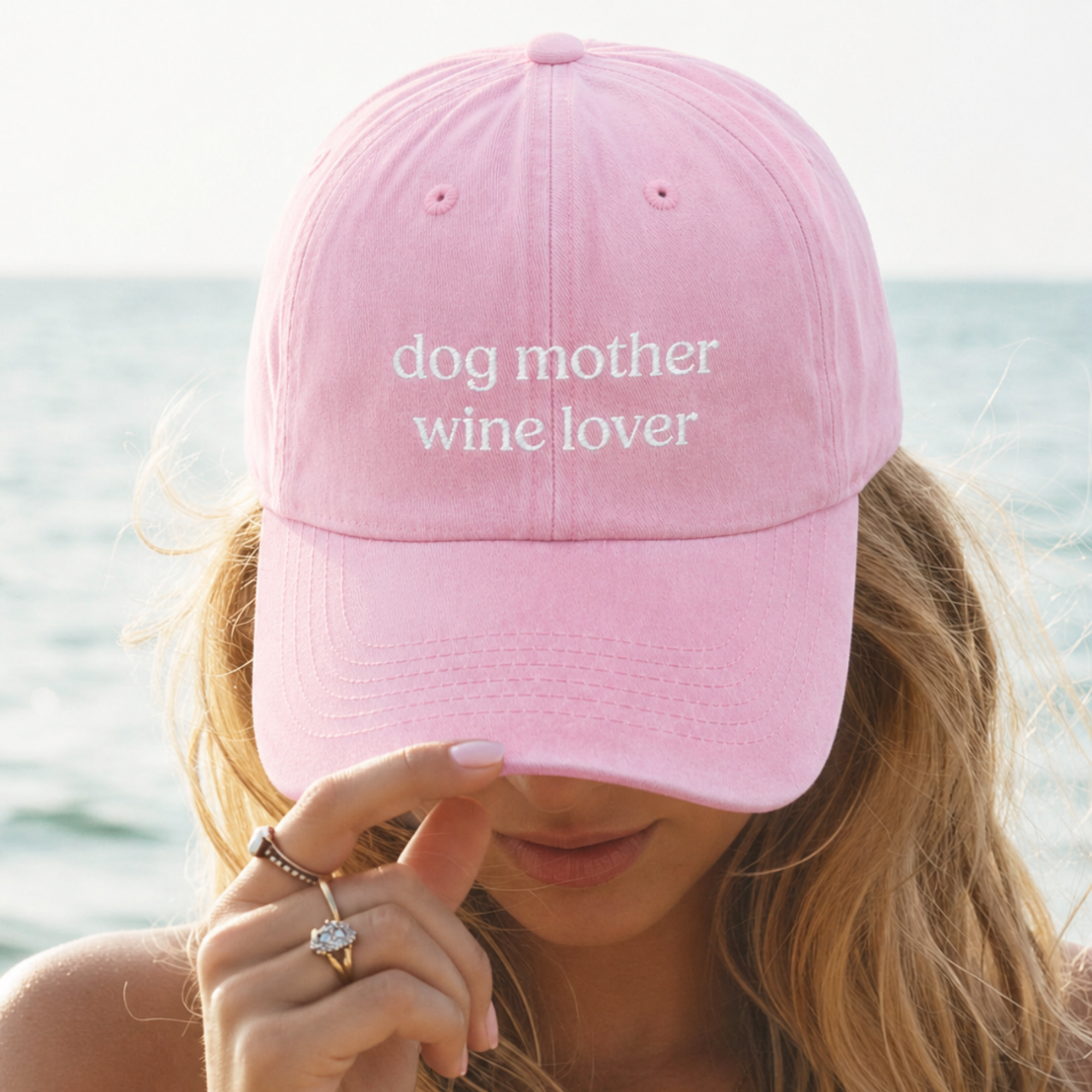 "Dog Mother Wine Lover" Cap