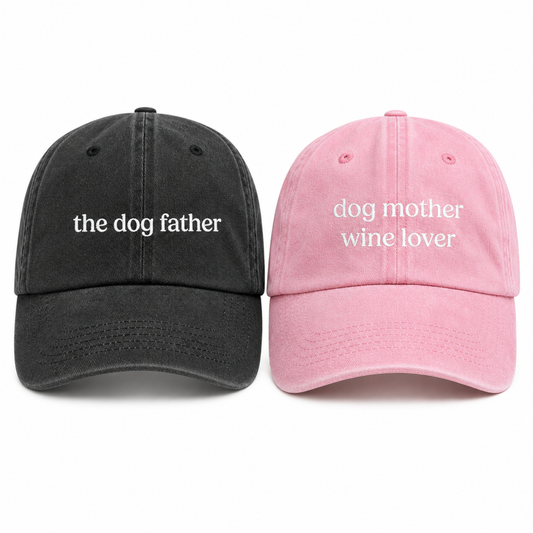 Dog Mother & Father Matching Cap Pair