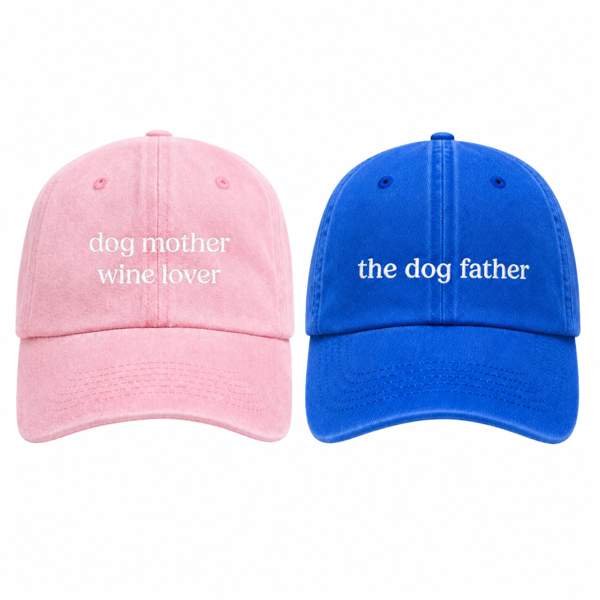 Dog Mother & Father Matching Cap Pair