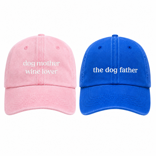 Dog Mother & Father Matching Cap Pair