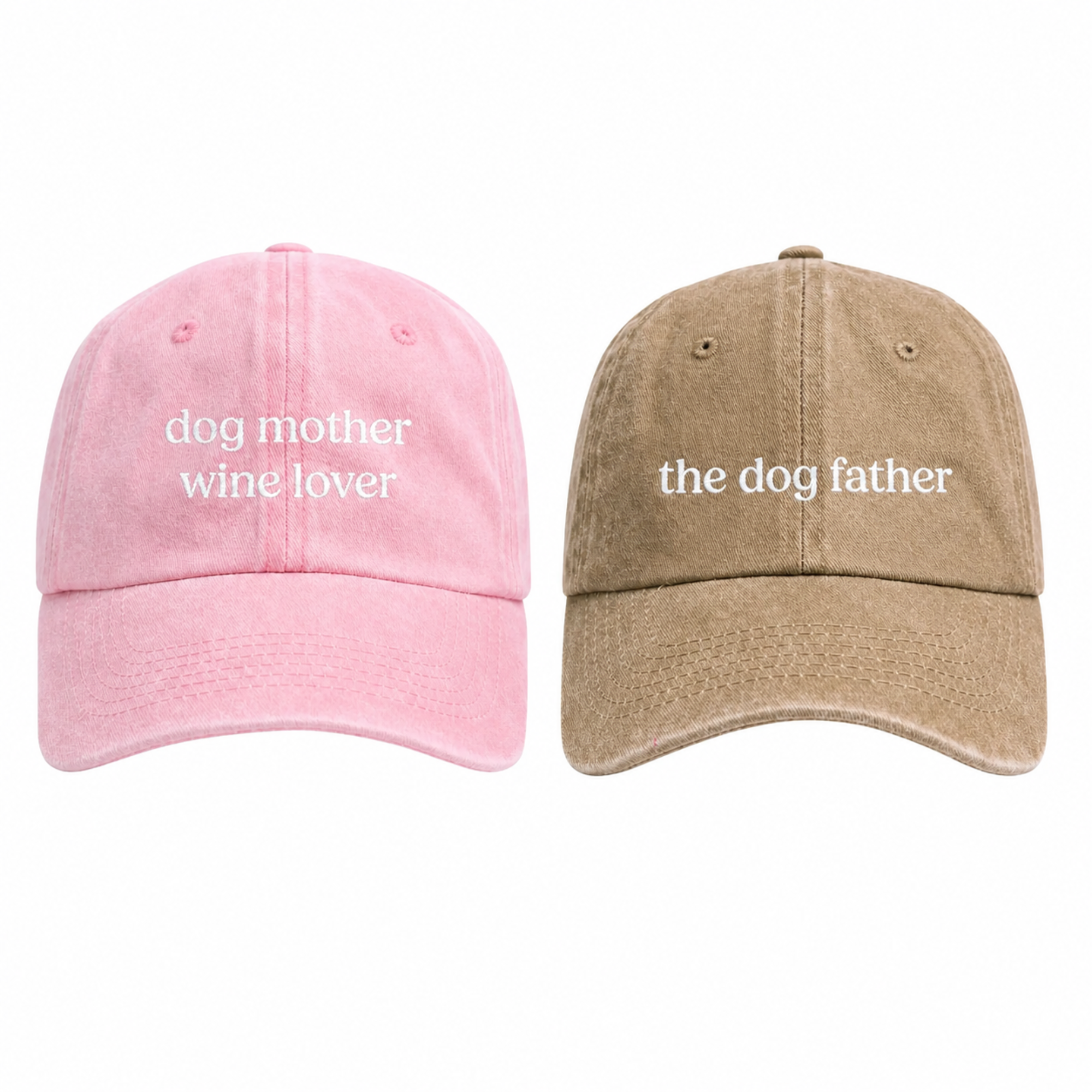 Dog Mother & Father Matching Cap Pair