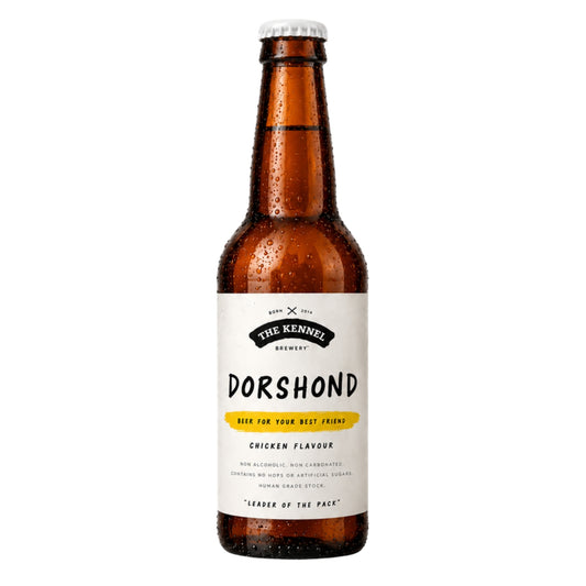 The Kennel Brewery Dorshond chicken flavour non-alcoholic dog beer bottle