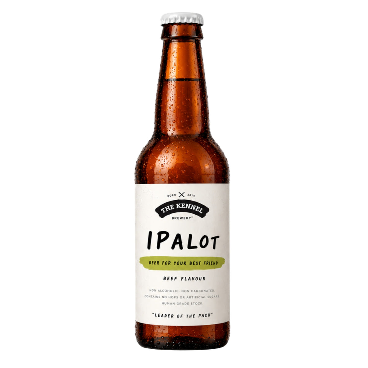 The Kennel Brewery IPAlot beef flavour non-alcoholic dog beer bottle