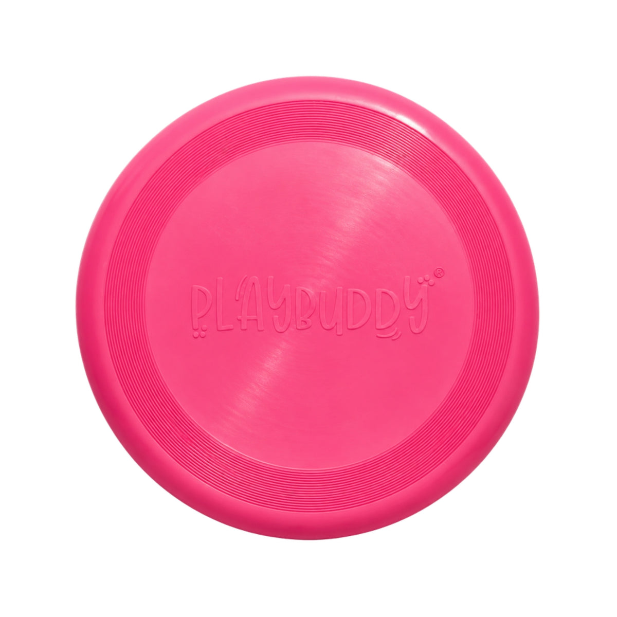 Pink PlayBuddy rubber frisbee dog toy