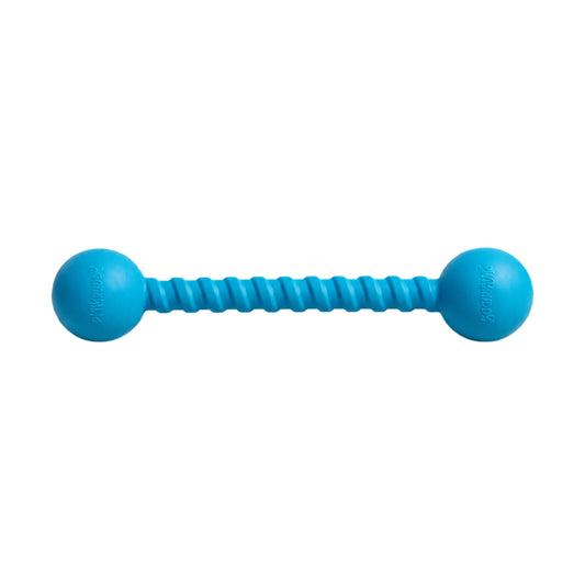 Blue PlayBuddy Twizzoo rubber tug and fetch dog toy