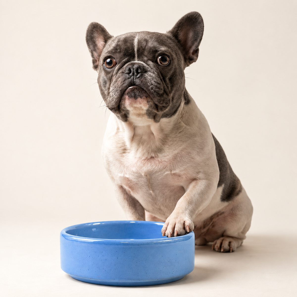 Sky Blue Handmade Ceramic Dog Bowl