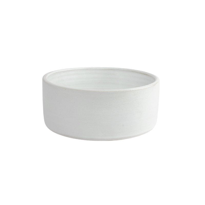 White Handmade Ceramic Dog Bowl