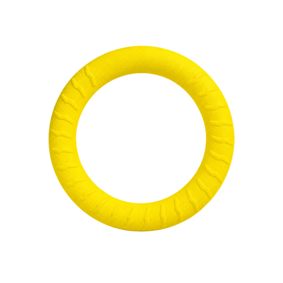 Yellow Zugo Loop Ring EVA foam floating fetch toy for dogs